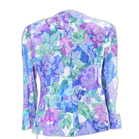 Floral 3/4" Blazer with bling buttons - Picture 3 of 8